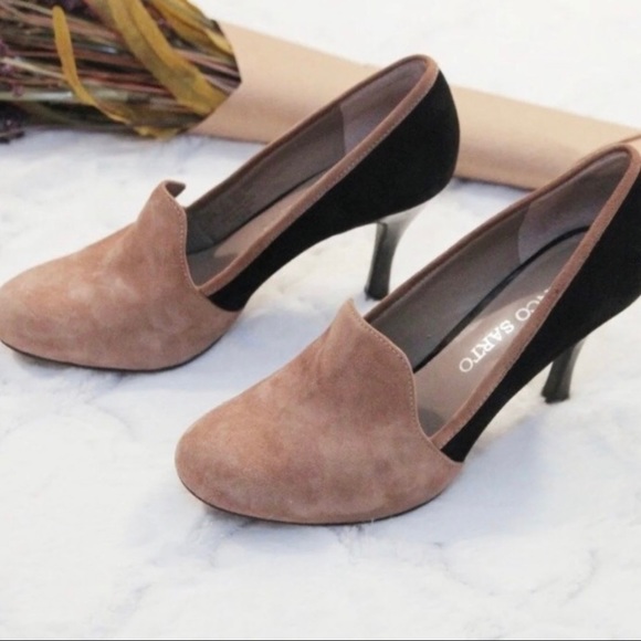 Franco Sarto colorblock suede heels - Picture 3 of 6